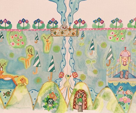 お部屋の片隅に飾れるオリジナルイラスト描きます レトロな海外の絵本のようなものが好きな方へ。 イメージ2