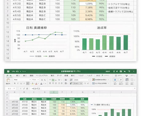 製造業向けExcel管理表を作成します 現場目線でシンプルに使いやすく整えます。 イメージ2