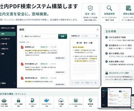 社内PDF検索システム構築します 社内文書を安全に意味検索できます イメージ1