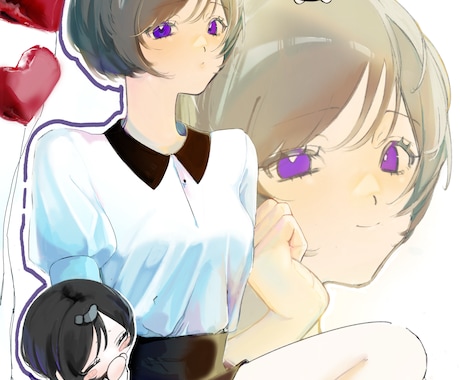 商用◎立ち絵、アイコン等のイラスト描きます 修正無制限！納得のいくまでとことんお付き合いいたします！ イメージ1
