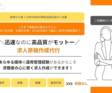 求人原稿作成15年超のプロが効果的な求人を作ります 職種・雇用形態不問！貴社に最適な媒体選定のご相談も賜ります！ イメージ1