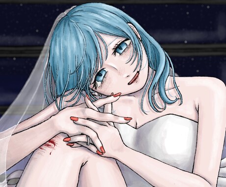 SNSアイコン・1枚絵描きます かわいい×ダークで雰囲気のあるイラスト イメージ2