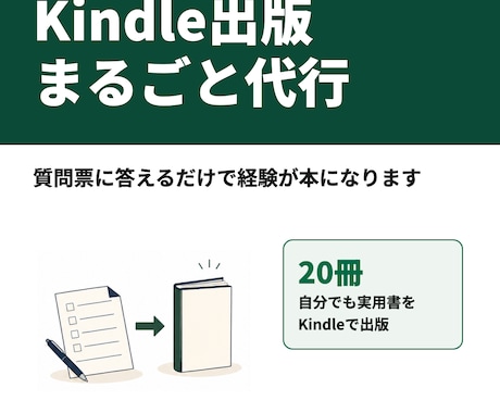 ご経験を本にしてKindle出版まで代行します 経験と伝えたいことを質問票で伺って本にします イメージ1