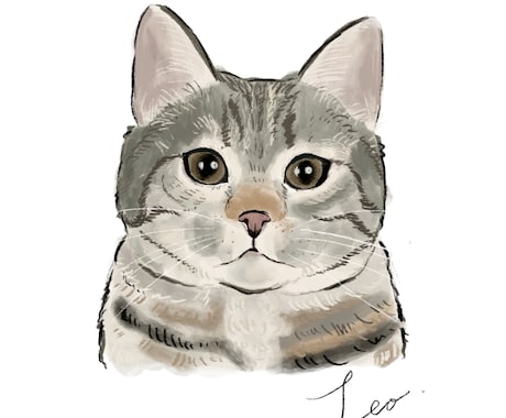 猫ちゃんのイラストをふんわり可愛いくお描きします Cat Portrait Illustration イメージ2