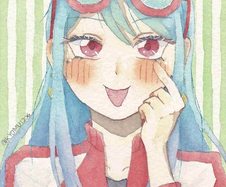 SNS用アイコンを透明水彩で描き原画をお送りします ご相談、お見積もりなどお気軽にどうぞ！ イメージ2