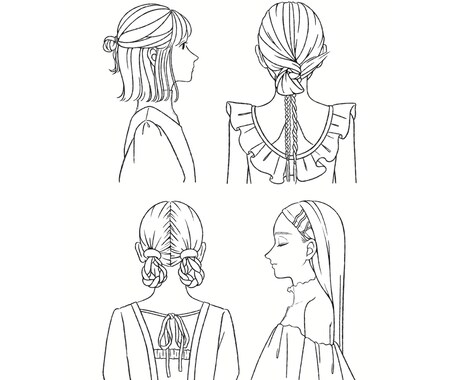 髪型や服装にこだわったイラスト描きます 挿絵やアイコンなど幅広い用途で使用いただけます！ イメージ1