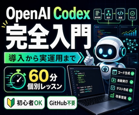 Codex導入から実運用まで伴走します 初期設定から仕事で使う流れまで イメージ1