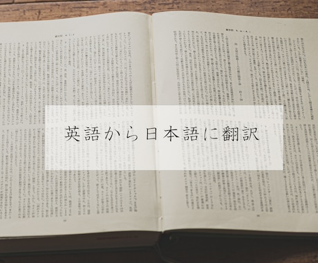 英語から日本語に文章を翻訳します 英語講師が一語一句丁寧に翻訳します イメージ1