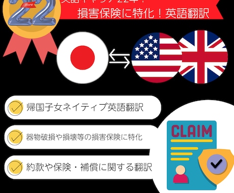 損害賠償・補償に特化！実務ビジネス英語の翻訳します 外資企業の損害賠償・保険・補償・約款等のプロ翻訳で正確な英語 イメージ1