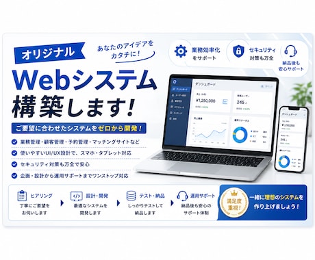 オリジナルWebシステム開発します SaaSで出来ない所を作りませんか？ イメージ1