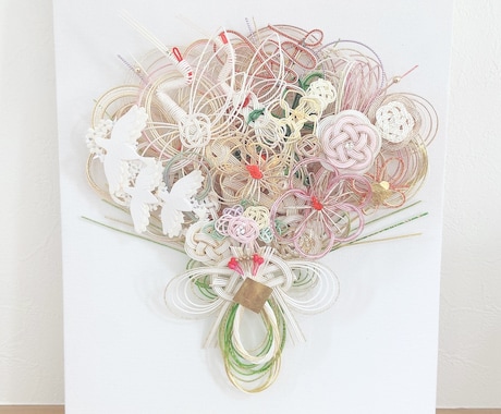 ご祝儀袋をリメイクしてキャンバスアートを作成します 結婚式の思い出を世界に一つだけの特別な花束へ イメージ2