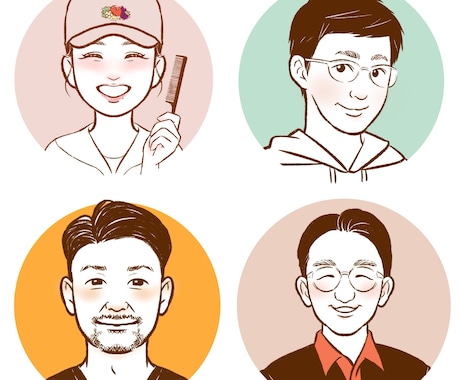 シンプルで可愛い似顔絵お描きします アイコンや名刺、プレゼントにもオススメ！文字入れも可能です◎ イメージ2