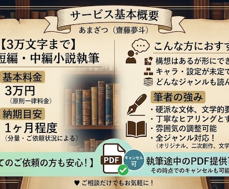 ３万文字まで　短編小説・シナリオ執筆致します あなたの読んでみたい！書いて欲しい！そんな物語を形にします イメージ2