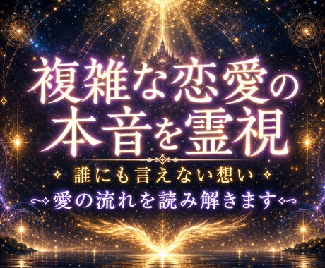 複雑な恋のお相手の気持ち│2人の未来を視ます 誰にも言えない想い─愛の流れを読み解き、望む現実へ導きます イメージ1