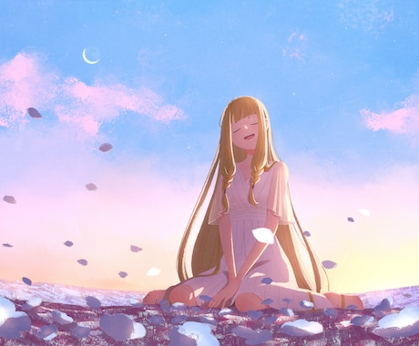 淡く儚い世界観の一枚絵をお描きします 世界観重視のMV・歌ってみた・表紙用に！ イメージ1