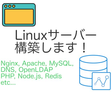 目的に応じたLinuxサーバーを構築します Webやメール、LDAP、DNSなどなんでも構築いたします。 イメージ1