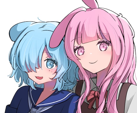 SNSでアイコンに使うイラストを描きます 普通のアイコンやペア画等を、可愛らしくポップな雰囲気で イメージ2