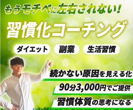 習慣化が楽しくなる習慣化コーチングを提供します 習慣化/悪い習慣を失くし、良い習慣を作るサイクルをコーチング イメージ1