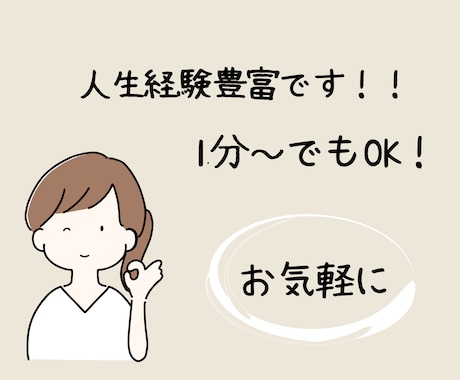 優しい気持ちで日頃の愚痴や悩み聞きます 短い時間でも長時間でも寄り添います。スッキリしましょう！ イメージ2
