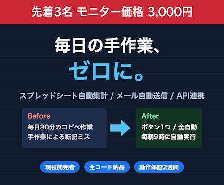 GASでスプレッドシート業務を自動化します イメージ1