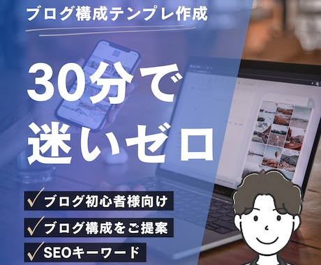 ブログ初心者様／1記事構成テンプレを一緒に作ります 目的・読者・導線を一緒に整理して「書けない」を30分で解決！ イメージ1