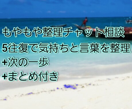 もやもや整理チャット相談｜5往復で整理します もやもやの整理/構造化+次の一歩の提案+まとめ付き イメージ1