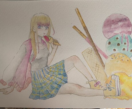 水彩で女の子描きます アナログテイストがお好きな方へ イメージ2