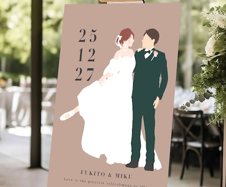 フルカラーでオシャレなウェルカムボードを描きます お写真からイラストを描きます♫ イメージ2
