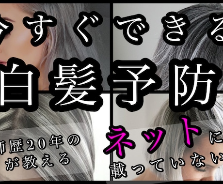 歴20年のプロが教える自宅での"白髪予防"教えます 今すぐできる、やらなきゃもっと増えるネットに載ってないコツ イメージ1