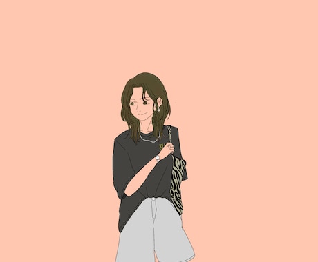 女の子、シンプルなイラストを描きます イメージ1