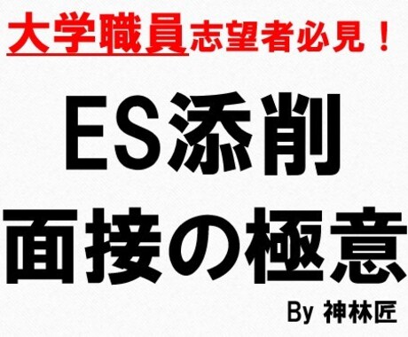 現役大学職員がES添削、面接指導等を承ります どうしても大学職員に転職したい方、ぜひご相談ください！ イメージ1