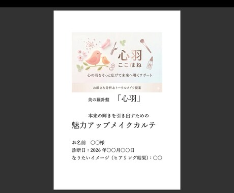 魅力アップ❣️オリジナルメイクカルテを作成します 美容難民の方々に美容コスメ・カラーの専門家がアドバイスします イメージ2