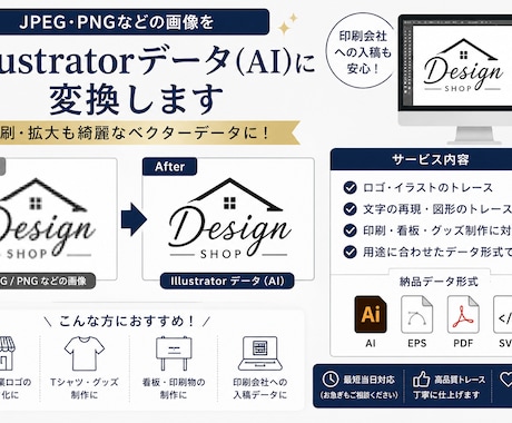Illustratorデータ（AI）に変換します イメージ1