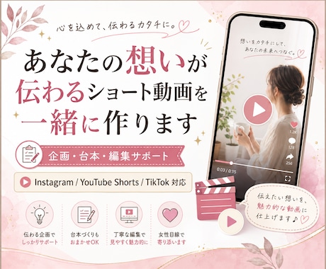 あなたの想いが伝わるショート動画を一緒に作ります イメージ1