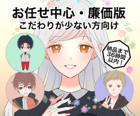 お任せ中心！お試し価格でアイコン作成致します 安く済ませたい・こだわりが少ない・急いでいるという方に イメージ1