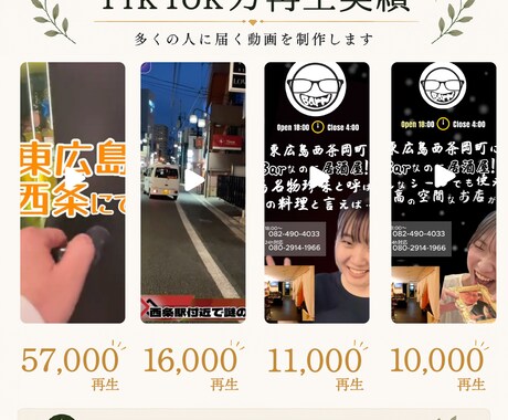 万再生実績｜店舗PR・ショート動画を編集します 来店・集客につながる動画づくりを意識しています イメージ2