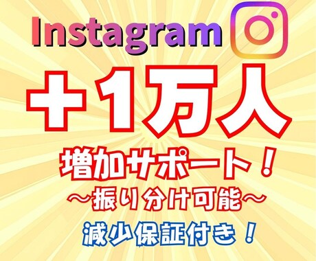 Instagramフォロワー1万人以上増やします ☆ゆっくり増加、複数アカウント振り分け可能！☆ イメージ1