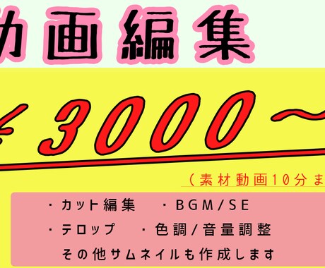 サムネイルも可！動画編集代行いたします あなたの時間コストを短縮するお手伝い イメージ1