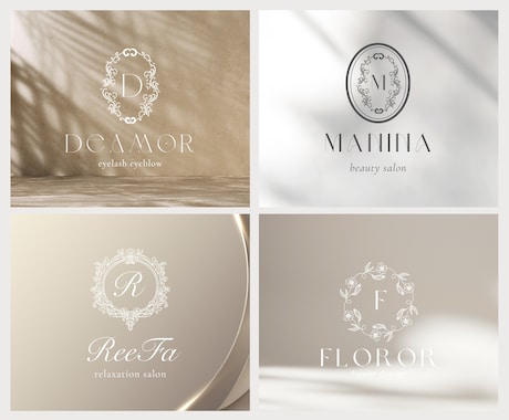 デザイン選ぶだけでOK✨ショップロゴお作りします 【フレーム×イニシャルロゴ】【セミオーダー】サロン様に人気✨ イメージ2