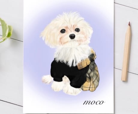 ふんわり優しいペット似顔絵を心を込めて描きます お写真をもとに、やさしい雰囲気で丁寧にお描きします イメージ1