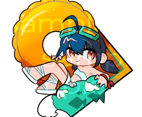ポップなミニキャラを制作します アイコンやアクキーなど多岐に渡りご使用頂けます♪ イメージ1