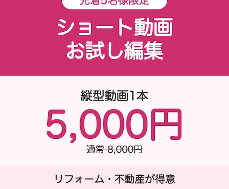 先着5名限定！ショート動画をお試し編集します イメージ1