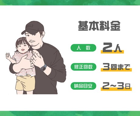 難しいオプションなし✿素朴で愛らしい似顔絵描きます 商用利用OK、SNS、プレゼント、記念日、アイコンに イメージ2