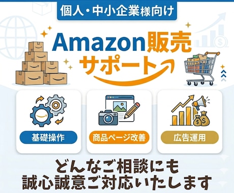 Amazon販売を30日間サポートいたします 初心者さん大歓迎！チャット無制限で誠心誠意サポート！ イメージ1