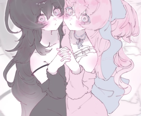 ふわふわゆるっとした雰囲気のイラスト描きます 淡く甘いゆるふわなタッチでお描きします♩ イメージ2