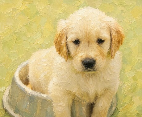 あなたの大切な家族であるペットを飾れる絵にします 大切なペットの世界に一つのキャンバスアート イメージ2