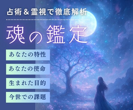 魂の鑑定。貴方の使命と「生まれた目的」を鑑定します 徹底解析。あらゆる占術で貴方の魂を読み解きます！ イメージ1