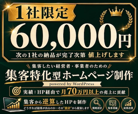 集客特化！ホームページをワードプレスで制作します イメージ1