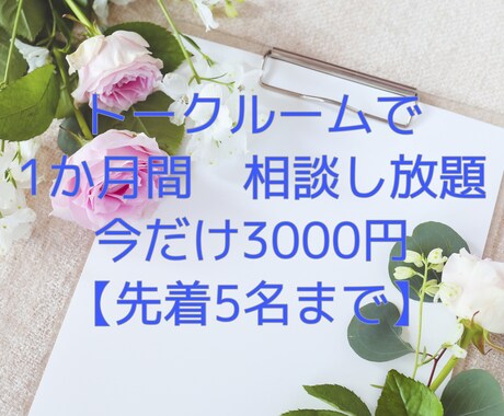 1ヶ月間メッセージにて不安やお悩みに寄り添います 今だけこの金額！人間関係や病気などご相談ください。 イメージ1