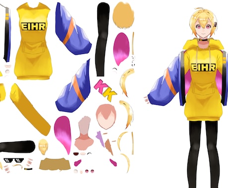Live2Dキャラデザ〜モデリングまで全部やります 先着2名モニター募集！格安で承ります！ イメージ1